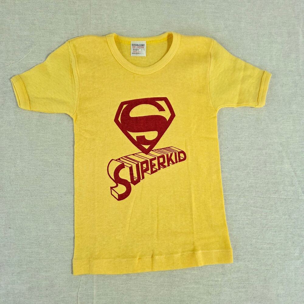Vintage Superkid Yellow Cotton Tee 5t